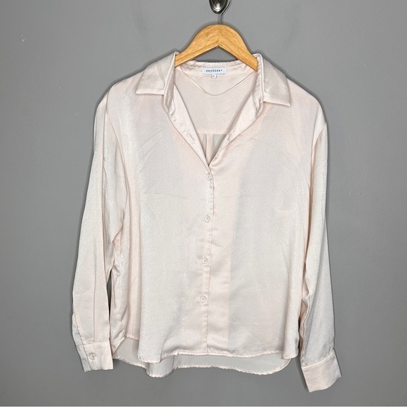 Crescent Light pink button down blouse - Picture 1 of 6